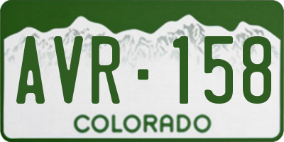 CO license plate AVR158