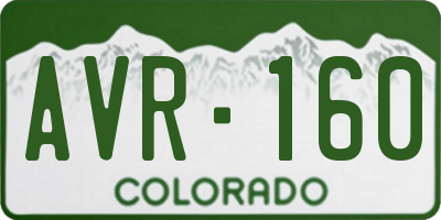 CO license plate AVR160