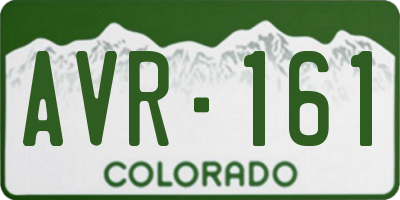CO license plate AVR161