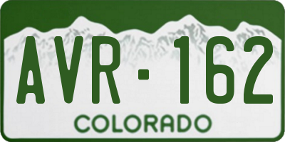 CO license plate AVR162