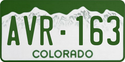 CO license plate AVR163