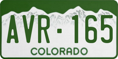 CO license plate AVR165