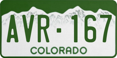CO license plate AVR167