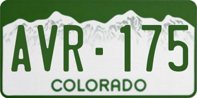 CO license plate AVR175