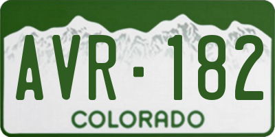 CO license plate AVR182