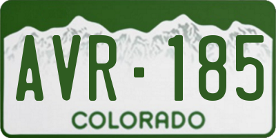 CO license plate AVR185