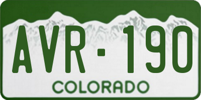 CO license plate AVR190