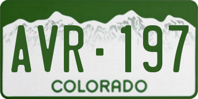 CO license plate AVR197