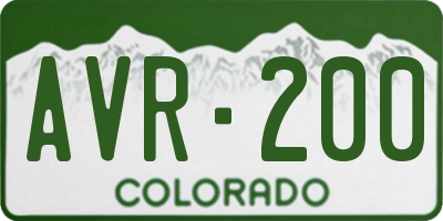 CO license plate AVR200