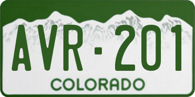 CO license plate AVR201