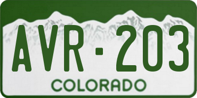 CO license plate AVR203