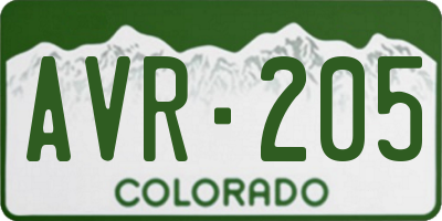 CO license plate AVR205