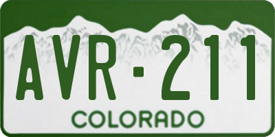 CO license plate AVR211