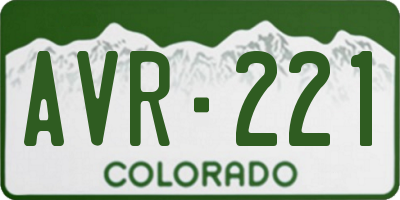 CO license plate AVR221