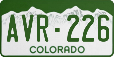 CO license plate AVR226