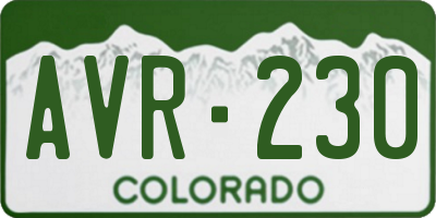 CO license plate AVR230