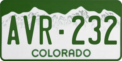CO license plate AVR232