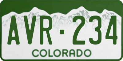 CO license plate AVR234