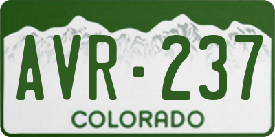 CO license plate AVR237
