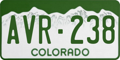 CO license plate AVR238