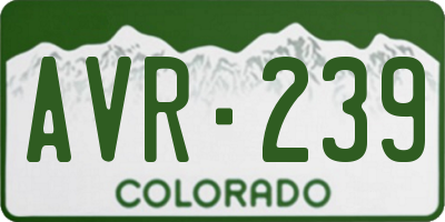CO license plate AVR239