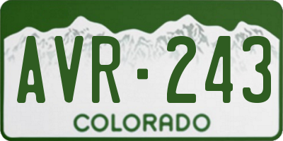 CO license plate AVR243