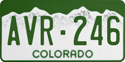 CO license plate AVR246