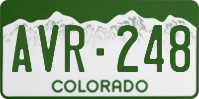 CO license plate AVR248
