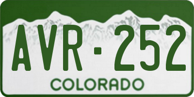 CO license plate AVR252