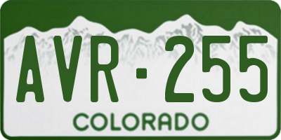CO license plate AVR255