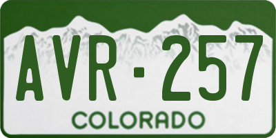CO license plate AVR257