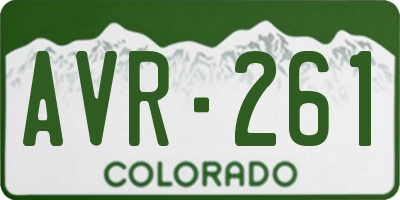 CO license plate AVR261