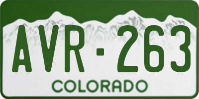 CO license plate AVR263