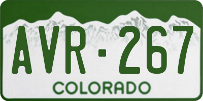 CO license plate AVR267