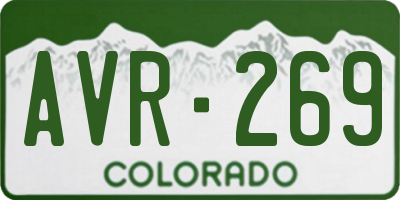 CO license plate AVR269