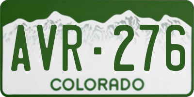 CO license plate AVR276