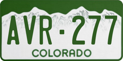 CO license plate AVR277