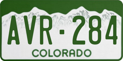 CO license plate AVR284