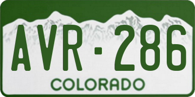 CO license plate AVR286