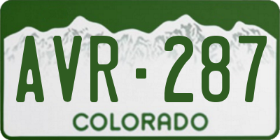 CO license plate AVR287