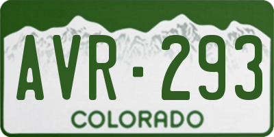 CO license plate AVR293