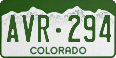 CO license plate AVR294