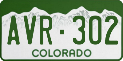 CO license plate AVR302