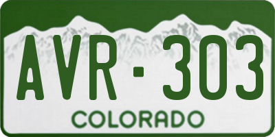 CO license plate AVR303