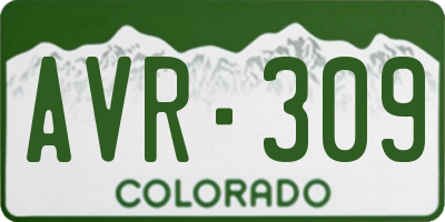 CO license plate AVR309