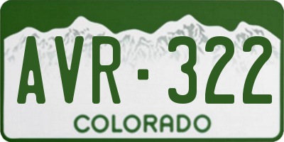 CO license plate AVR322