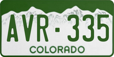 CO license plate AVR335
