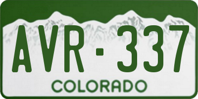 CO license plate AVR337