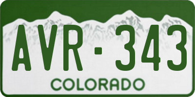 CO license plate AVR343