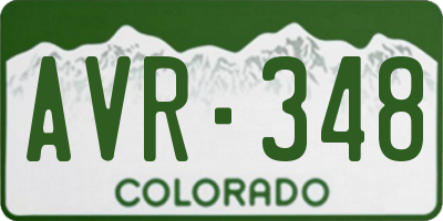 CO license plate AVR348